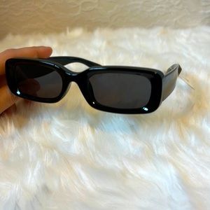 BP 50mm Chunky Rectangular Sunglasses-Black